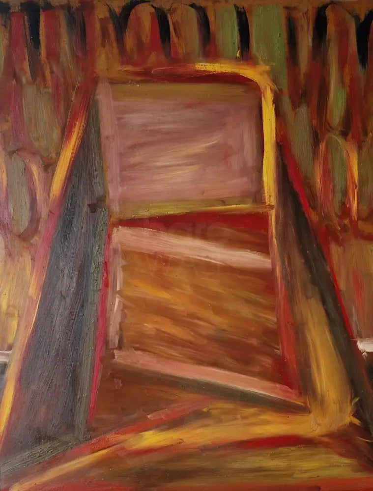 EN26Oil Untitled Abstract c1950s by Enos Lovatt Original Art from Barewall Art Gallery