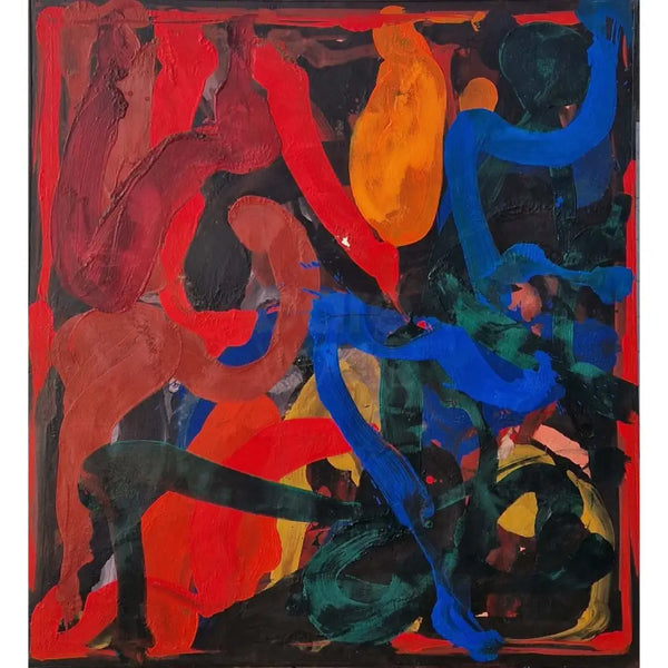 ENL003 Untitled Gestural Painting c1990s by Enos Lovatt Original Art from Barewall Art Gallery