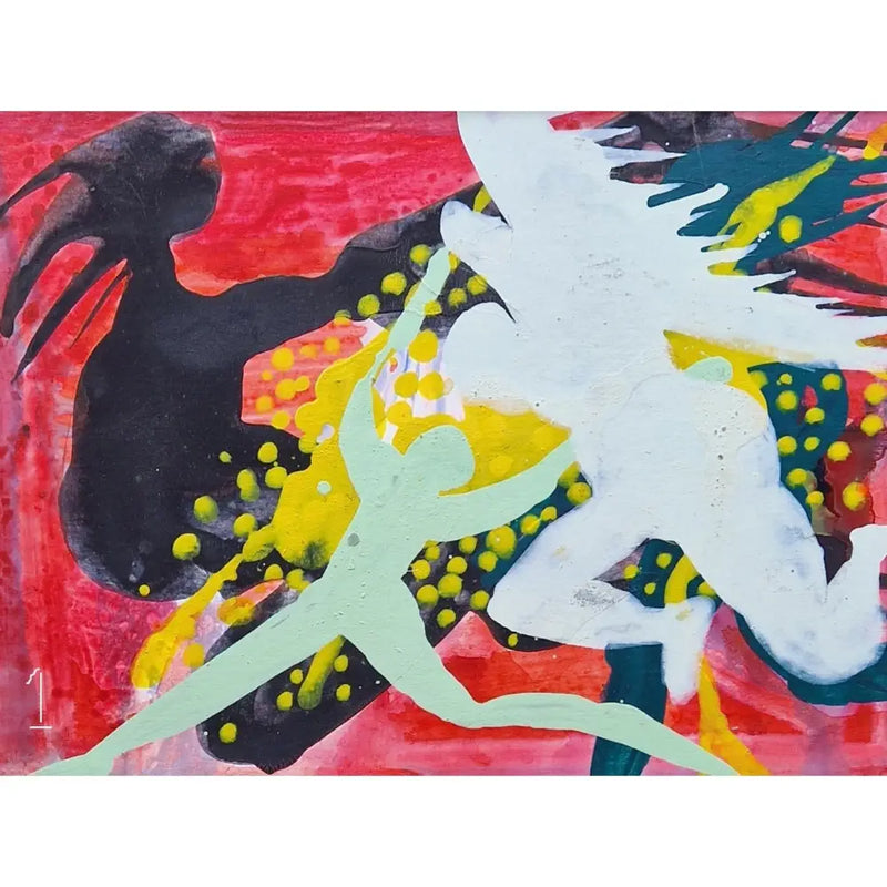 ENLA001 Small Acrylic Flow Series 1990s by Enos Lovatt 1 - SOLD Original Art from Barewall Art Gallery