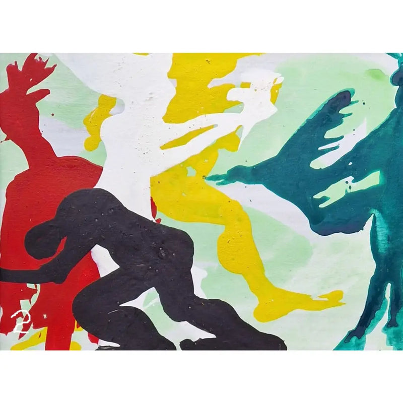 ENLA001 Small Acrylic Flow Series 1990s by Enos Lovatt 2 - SOLD Original Art from Barewall Art Gallery