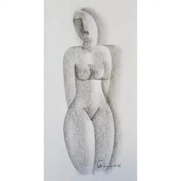 Female Nude Drawing 1965 by Jack Simcock Original Art from Barewall Art Gallery