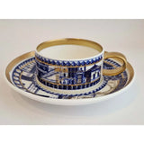 FLUX Archibex Collection by Rebecca Hogg for FLUX Stoke on Trent Espresso cup and saucer Gold Ceramics from Barewall Art Gallery