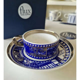 FLUX Archibex Collection by Rebecca Hogg for FLUX Stoke on Trent Espresso cup and saucer Platinum Ceramics from Barewall Art Gallery