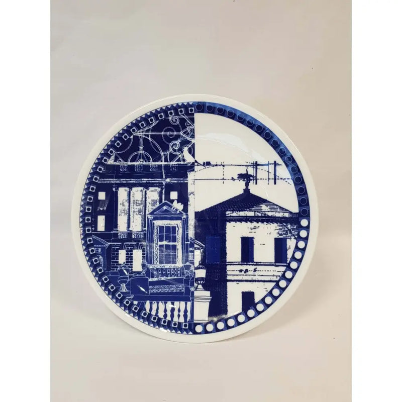 FLUX Archibex Collection by Rebecca Hogg for FLUX Stoke on Trent Plate 8" Cobalt Ceramics from Barewall Art Gallery