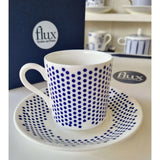 FLUX Bendot Collection by Marcus Steel for FLUX Stoke on Trent Tall espresso cup and saucer Cobalt Ceramics from Barewall Art Gallery