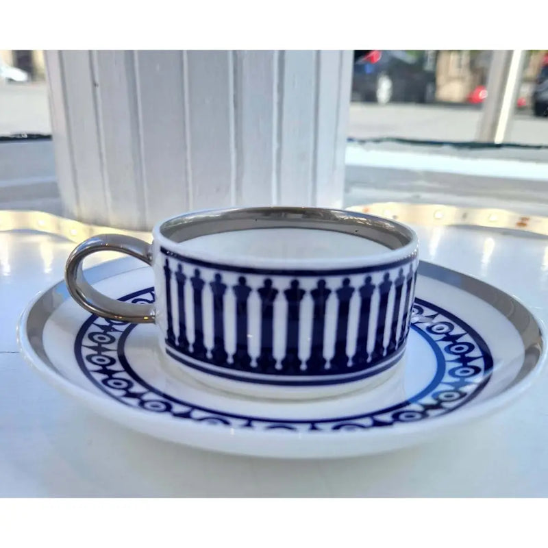 FLUX Novella Collection by Marcus Steel for FLUX Stoke on Trent Espresso cup and saucer Platinum Ceramics from Barewall Art Gallery