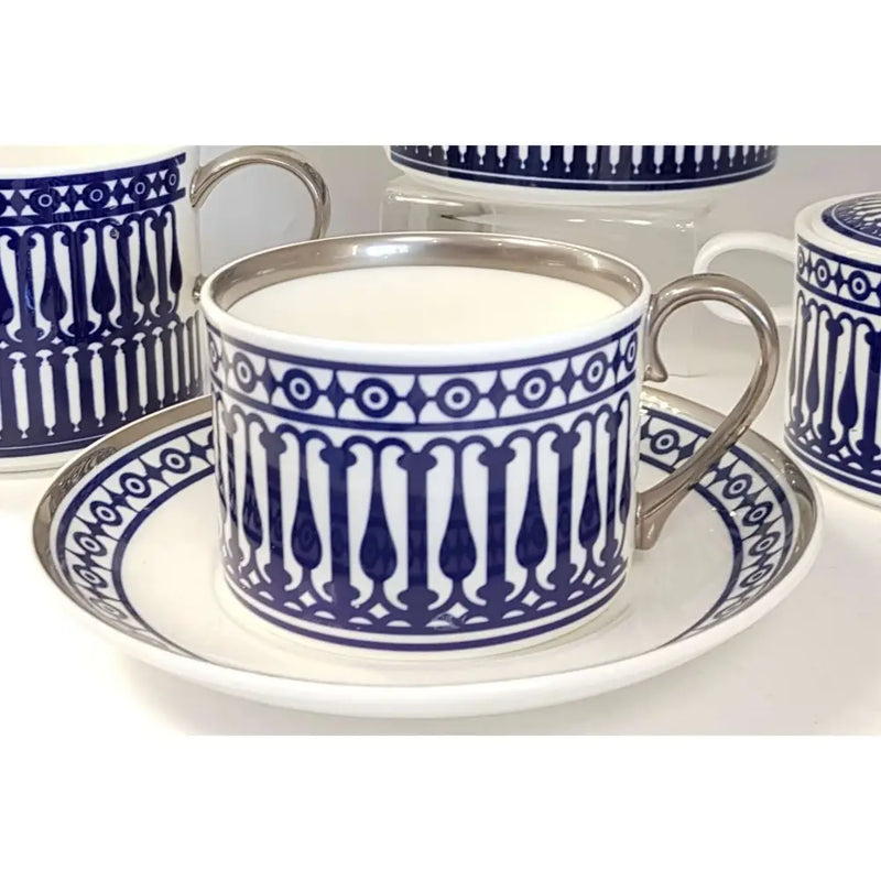 FLUX Novella Collection by Marcus Steel for FLUX Stoke on Trent Tea cup and saucer Platinum Ceramics from Barewall Art Gallery