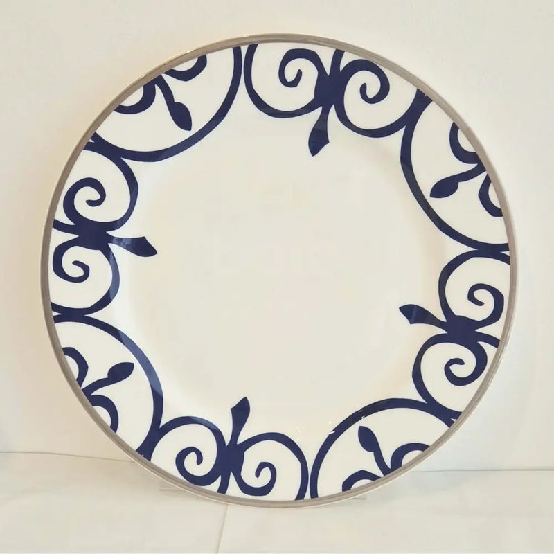 FLUX Rosette Collection by Denise Maloney for FLUX Stoke on Trent Charger 14" Platinum Ceramics from Barewall Art Gallery