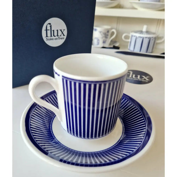 FLUX Solas Collection by Anthony Horrigan for FLUX Stoke on Trent Tall espresso cup and saucer Cobalt Ceramics from Barewall Art Gallery