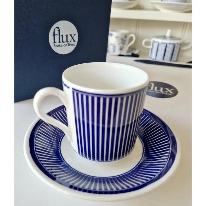FLUX Solas Collection by Anthony Horrigan for FLUX Stoke on Trent Tall espresso cup and saucer Cobalt Ceramics from Barewall Art Gallery