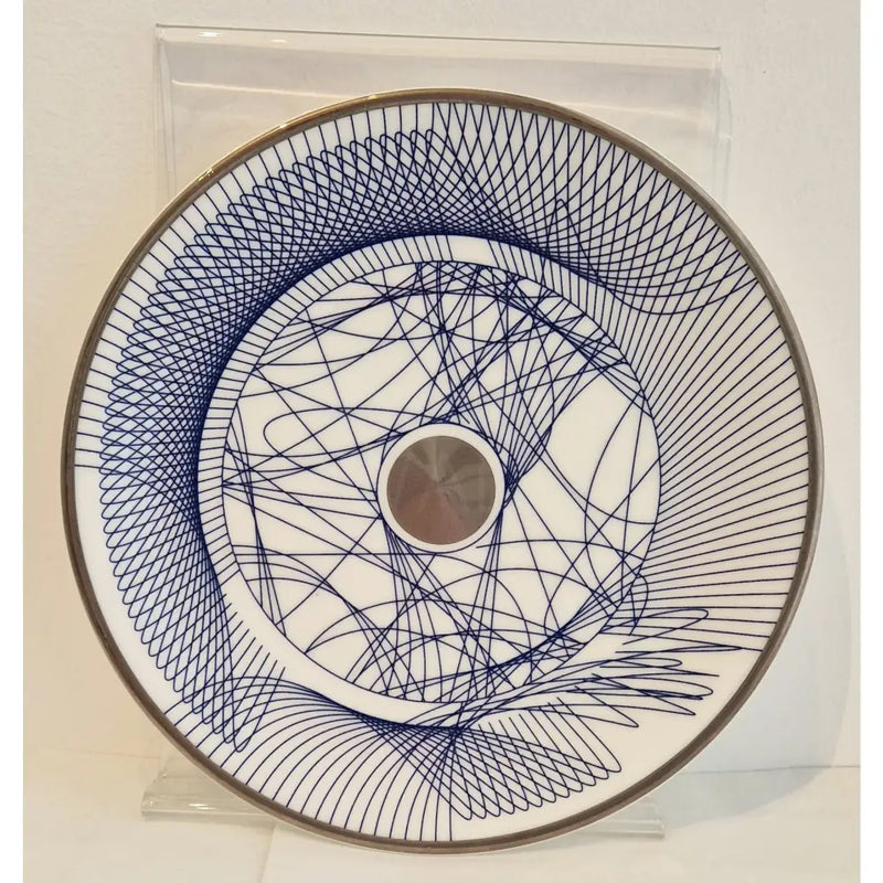 FLUX Spiro Collection by Harry Davies for FLUX Stoke on Trent Plate 8" Platinum Ceramics from Barewall Art Gallery
