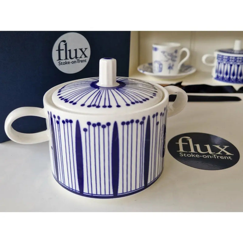 FLUX Tropical Collection by Neusa Bossa for FLUX Stoke on Trent Sugar Pot Cobalt Ceramics from Barewall Art Gallery