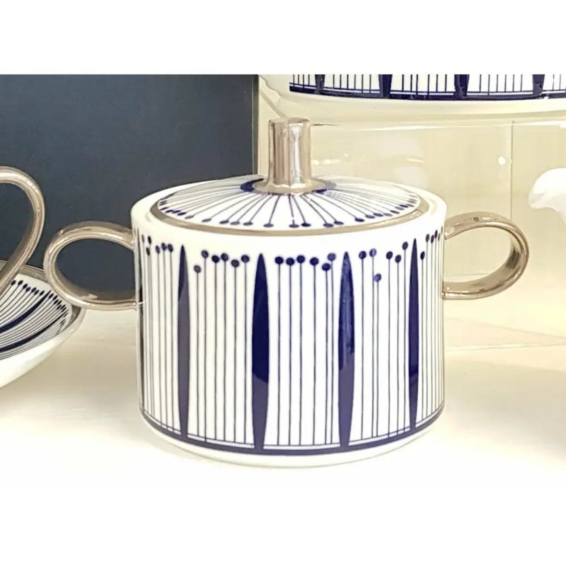 FLUX Tropical Collection by Neusa Bossa for FLUX Stoke on Trent Sugar Pot Platinum Ceramics from Barewall Art Gallery