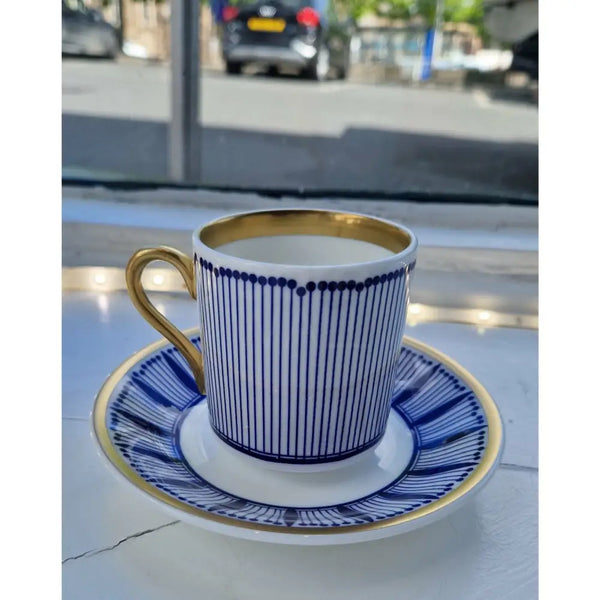 FLUX Tropical Collection by Neusa Bossa for FLUX Stoke on Trent Tall espresso cup and saucer Gold Ceramics from Barewall Art Gallery