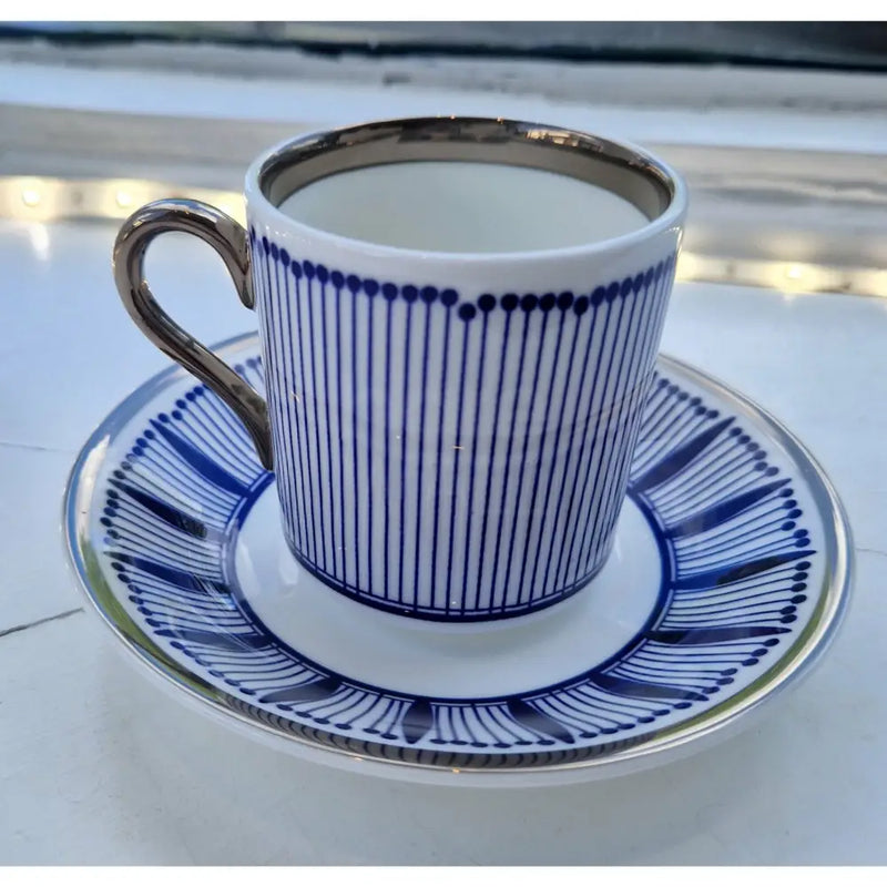 FLUX Tropical Collection by Neusa Bossa for FLUX Stoke on Trent Tall espresso cup and saucer Platinum Ceramics from Barewall Art Gallery