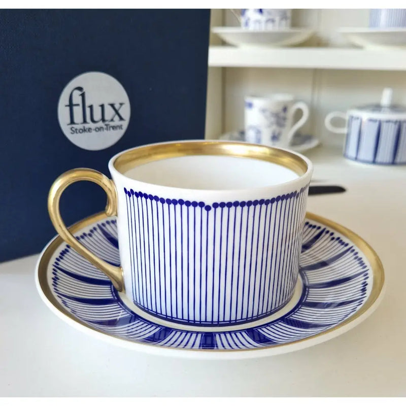FLUX Tropical Collection by Neusa Bossa for FLUX Stoke on Trent Tea cup and saucer Gold Ceramics from Barewall Art Gallery