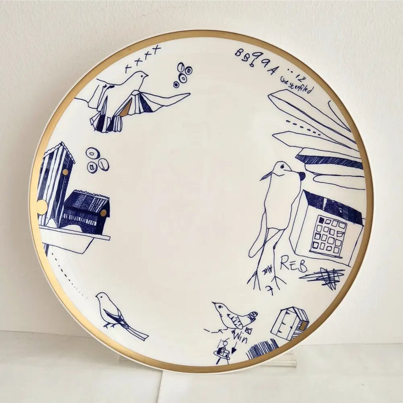 FLUX Zoo range by Rebecca Hogg for FLUX Stoke on Trent Plate 10" Gold Ceramics from Barewall Art Gallery