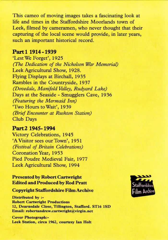 Focus on Leek - Historical Film DVD DVD from Barewall Art Gallery