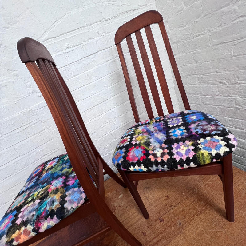 G Plan Vintage Mid Century Reworked Dining Chairs Set of 2 by Lost and Found Projects by Barewall