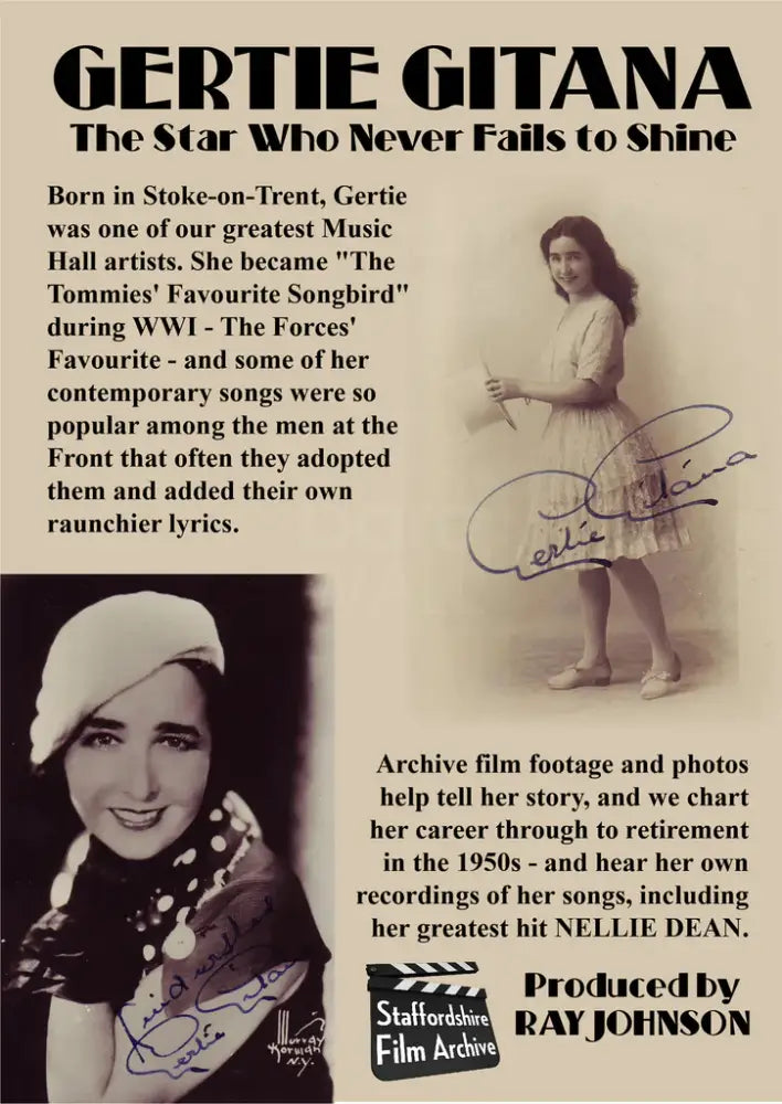 Gertie Gitana - The Star Who Never Fails to Shine Historical Film DVD DVD from Barewall Art Gallery