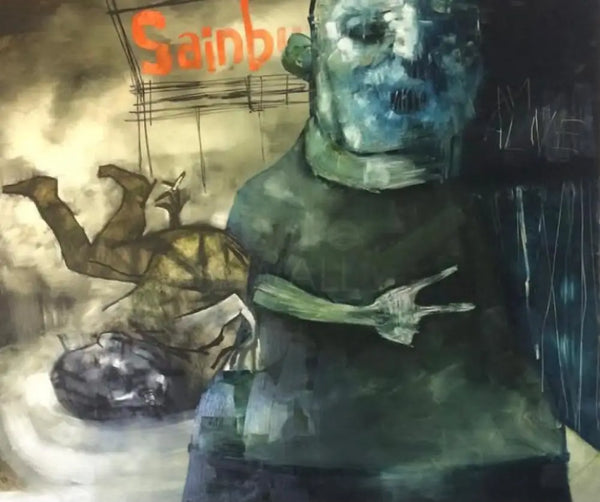 Ghost Incident at Shopping 2020 Oil by Russell Gregory Original Art from Barewall Art Gallery