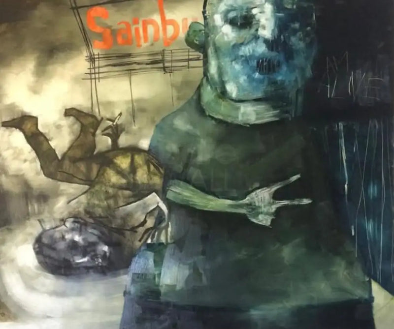 Ghost Incident at Shopping 2020 Oil by Russell Gregory Original Art from Barewall Art Gallery