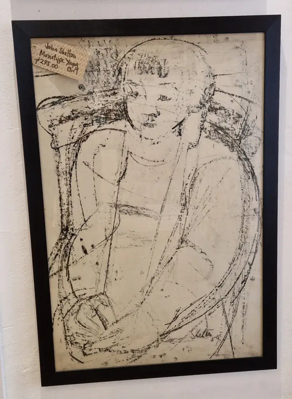 Girl Seated 1959 by John Shelton Original Art from Barewall Art Gallery