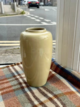 Hand thrown muted yellow gloss finish vase by Agnete Hoy Ceramics from Barewall Art Gallery