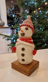 Handmade Large Ceramic Snowmen 2025 by Barbara Chadwick Gift from Barewall Art Gallery