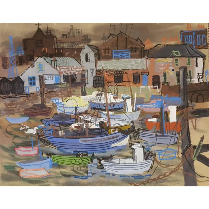 Harbourside by Muriel Pemberton Original Art from Barewall Art Gallery