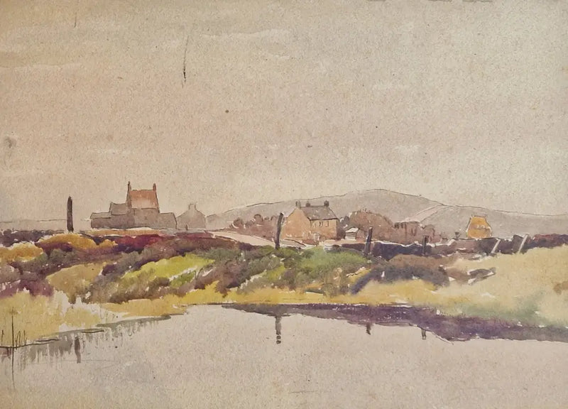 HBW002 Moorlands Village by Harold Bennett Original Art from Barewall Art Gallery