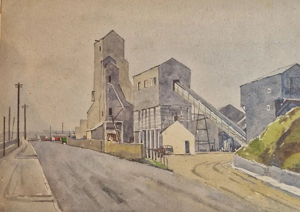 HBW004 Cauldon Lowe Cement Factory by Harold Bennett Original Art from Barewall Art Gallery