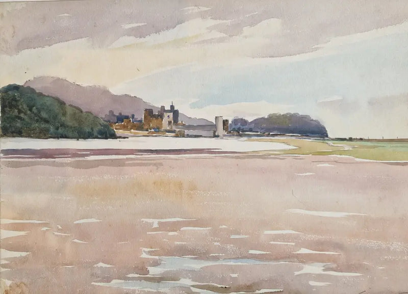 HBW011 Conway Castle over Estuary by Harold Bennett Original Art from Barewall Art Gallery