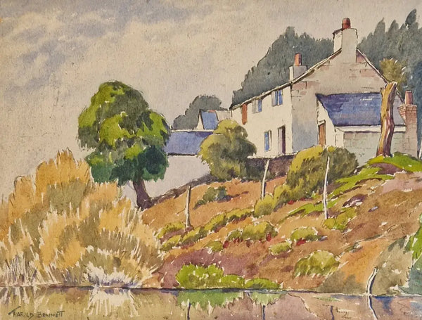 HBW017 Canalside Cottage by Harold Bennett Original Art from Barewall Art Gallery