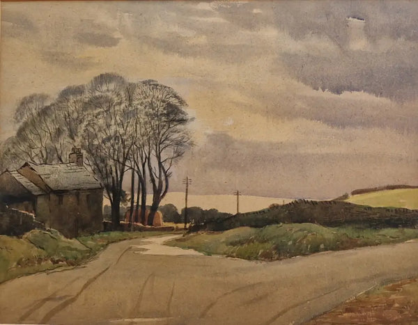 HBW021 A Country Road by Harold Bennett c1930s Original Art from Barewall Art Gallery