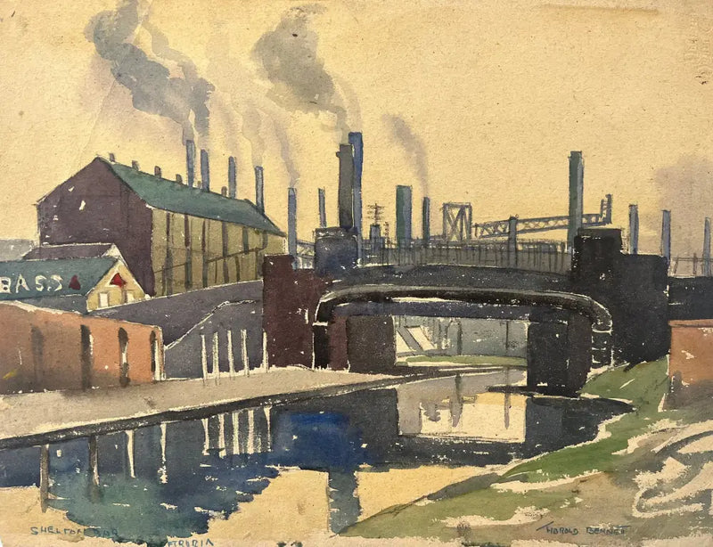 HBW025 Shelton Bar, Etruria c1930s by Harold Bennett Original Art from Barewall Art Gallery