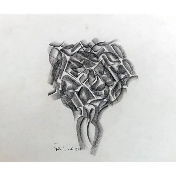 Head and Landscape Drawing 1963 by Jack Simcock Original Art from Barewall Art Gallery