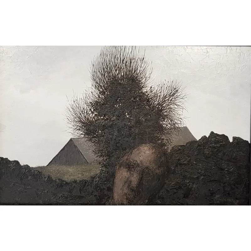 Head and Tree 1968 Oil by Jack Simcock Original Art from Barewall Art Gallery