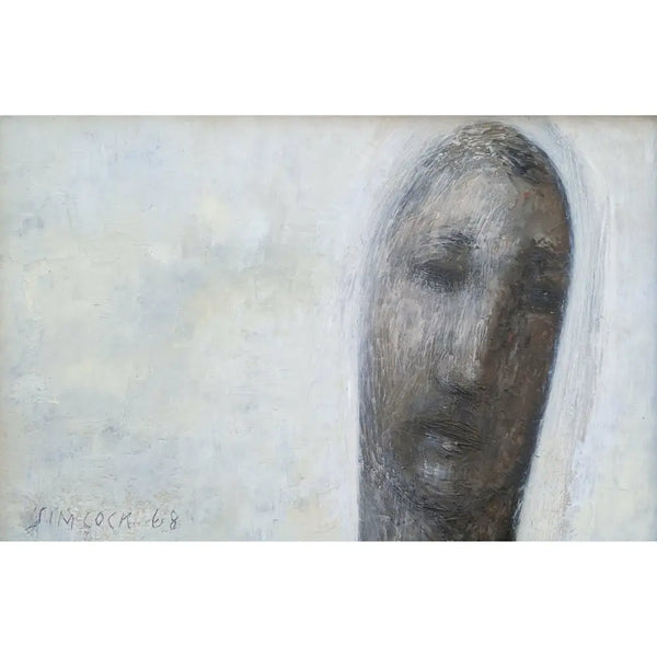 Head in Moorland Sky 1968 Oil Painting by Jack Simcock Original Art from Barewall Art Gallery