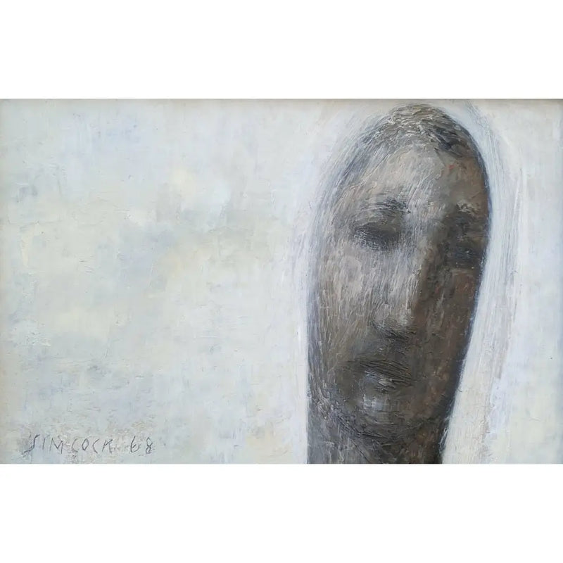 Head in Moorland Sky 1968 Oil Painting by Jack Simcock Original Art from Barewall Art Gallery