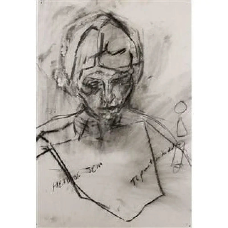 Head of Jem III Charcoal by Richard Fitton Original Art from Barewall Art Gallery