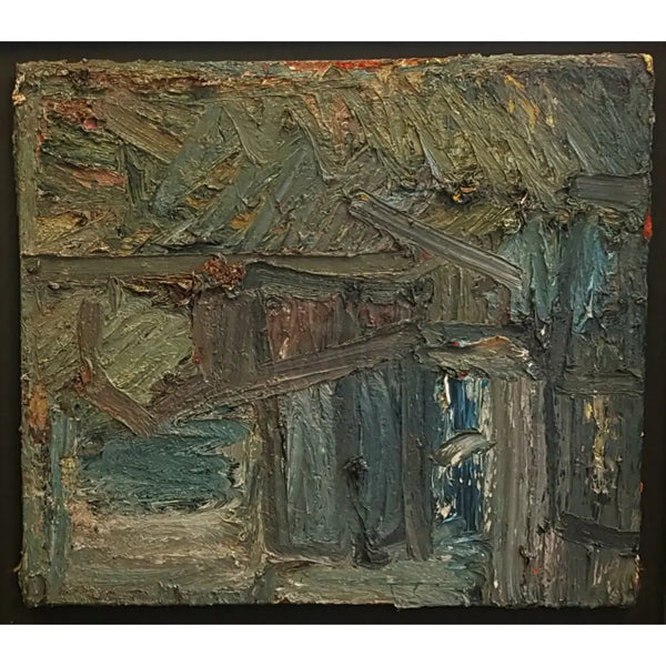 Industrial Landscape View from the Studio Oil by Richard Fitton Original Art from Barewall Art Gallery