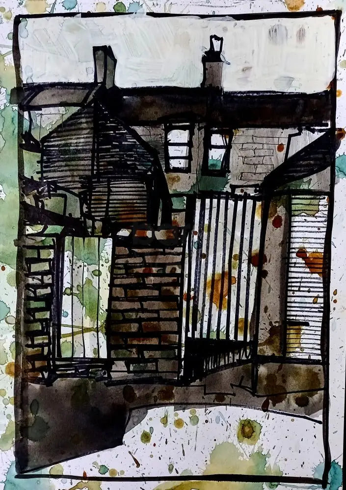 IP10. The Backs (Down by the Allotments) by Ian Pearsall Original Art from Barewall Art Gallery