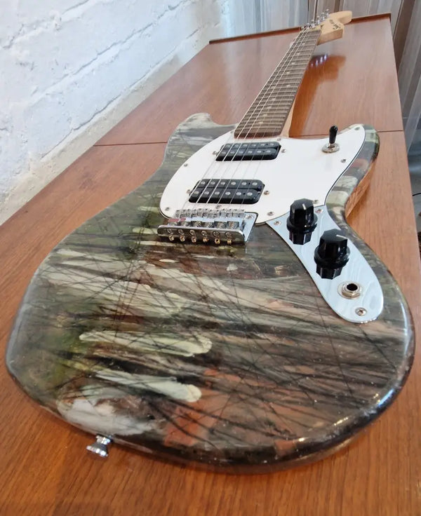 IPFender1. Landscape Fender Guitar by Ian Pearsall Original Art from Barewall Art Gallery
