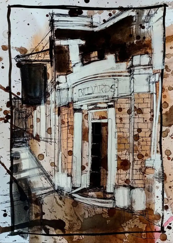 IPSTS020. Billiards (Burslem) 2024 by Ian Pearsall Original Art from Barewall Art Gallery