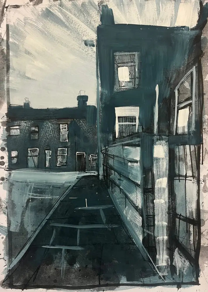 IPSTS022. Back of End Terrace 2024 by Ian Pearsall Original Art from Barewall Art Gallery