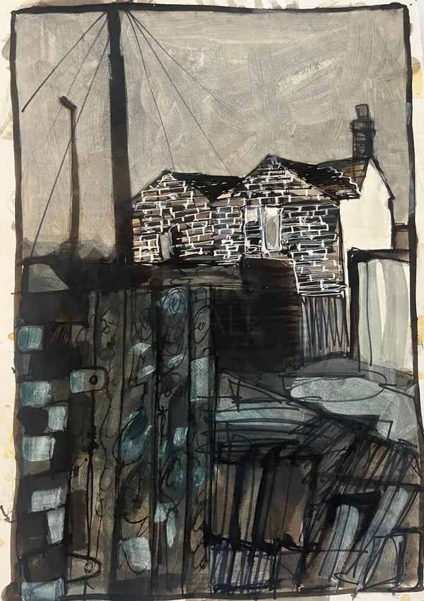 IPSTS025. Back Entry (Fencing) 2025 by Ian Pearsall Original Art from Barewall Art Gallery