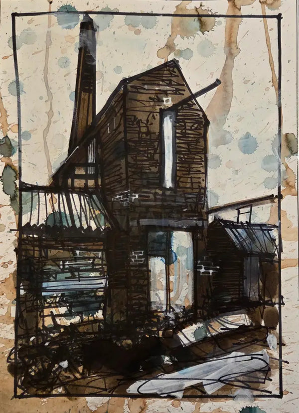 IPSTS029. Workyard (Factory) 2025 by Ian Pearsall Original Art from Barewall Art Gallery