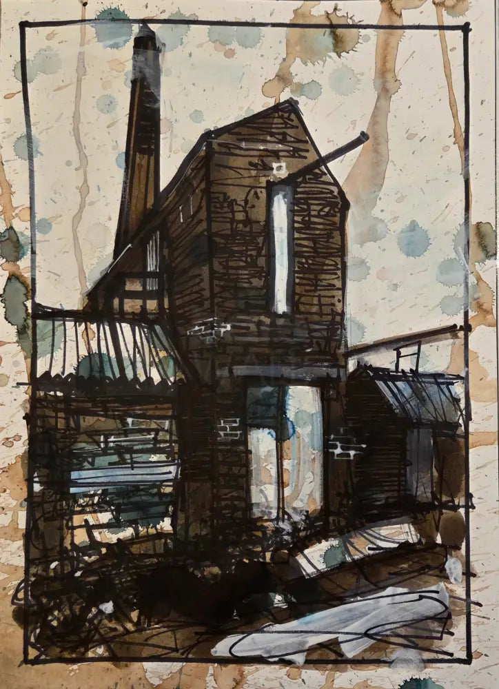 IPSTS029. Workyard (Factory) 2025 by Ian Pearsall Original Art from Barewall Art Gallery