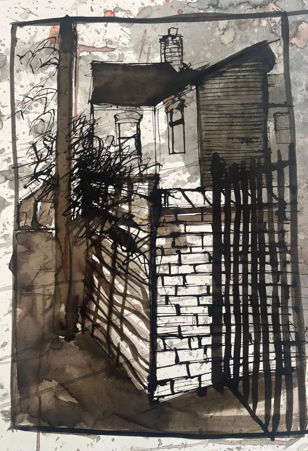 IPSTS038. Back Ally (Bricks) 2024 by Ian Pearsall Original Art from Barewall Art Gallery